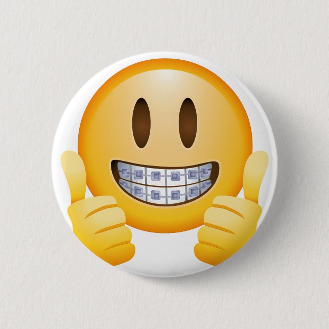 Badge Rond 5 Cm Croisillons Geeky Emoji (Devant)