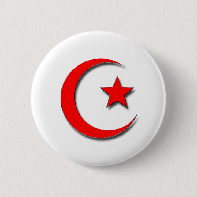 Badge Rond 5 Cm Croissant islamique (Devant)