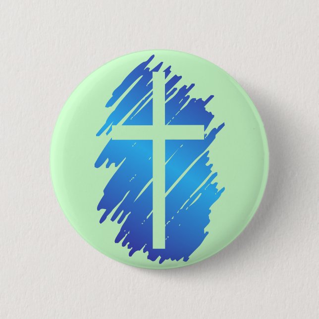 Badge Rond 5 Cm Croix (Devant)