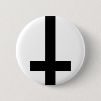 Badge Rond 5 Cm Croix à l'envers