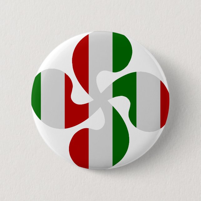 Badge Rond 5 Cm Croix Basque Multicouleurs (Devant)