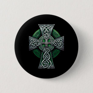 Badge Rond 5 Cm Croix celtique irlandaise Nœud chrétien Sainte Tri