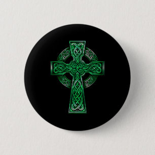 Badge Rond 5 Cm Croix celtique irlandaise Nœud chrétien Sainte Tri