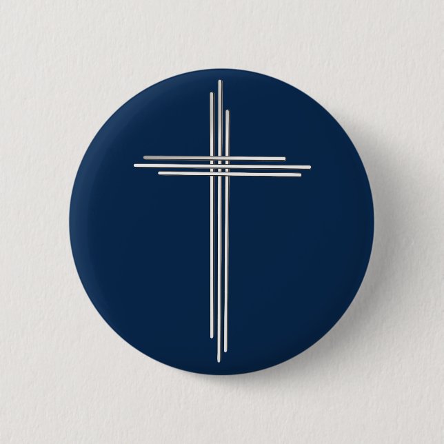 Badge Rond 5 Cm Croix chrétienne (Devant)