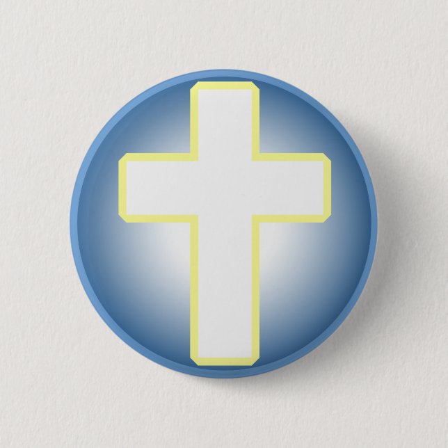 Badge Rond 5 Cm Croix chrétienne (Devant)