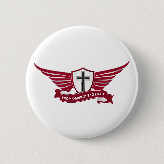 Badge Rond 5 Cm Croix chrétienne (Devant)