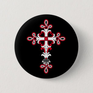 Badge Rond 5 Cm Croix chrétienne