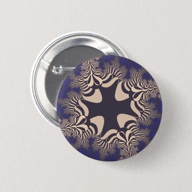 Badge Rond 5 Cm Croix de chrome bleu (Devant & derrière)