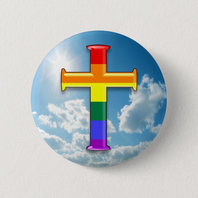 Badge Rond 5 Cm Croix de fierté de LGBT (Devant)