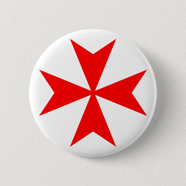 Badge Rond 5 Cm Croix de Malte (Devant)