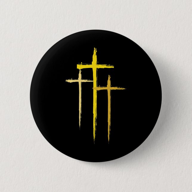 Badge Rond 5 Cm Croix de sensibilisation au cancer de l'enfant Cos (Devant)