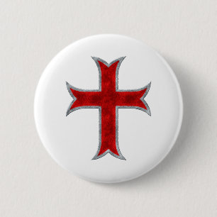 Badge Rond 5 Cm Croix de Templar