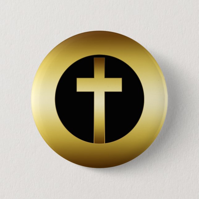 BADGE ROND 5 CM CROIX D'OR (Devant)