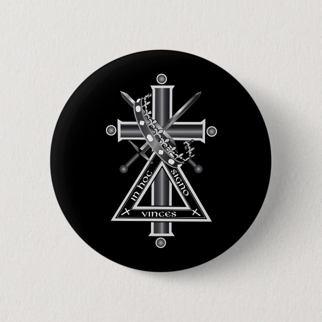 Badge Rond 5 Cm Croix freemasonique (Devant)
