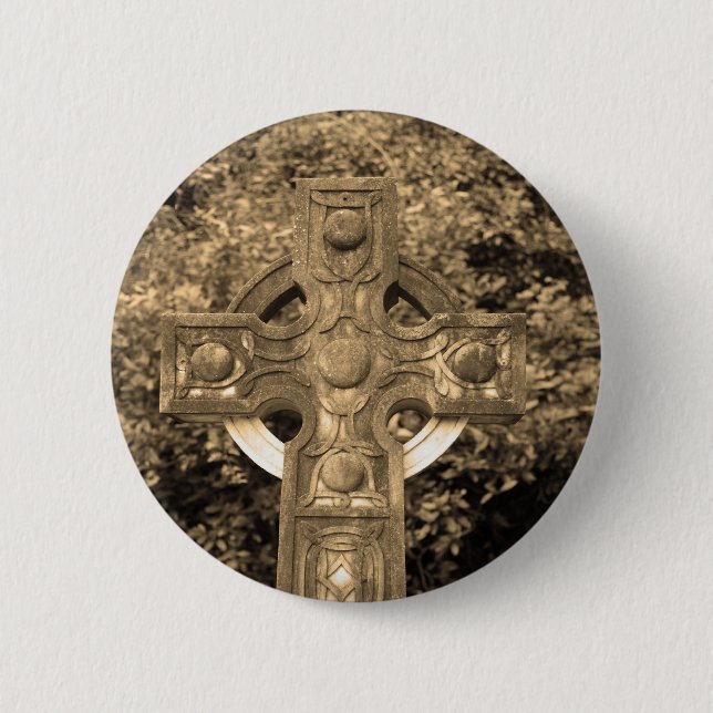 Badge Rond 5 Cm Croix gothique (Devant)