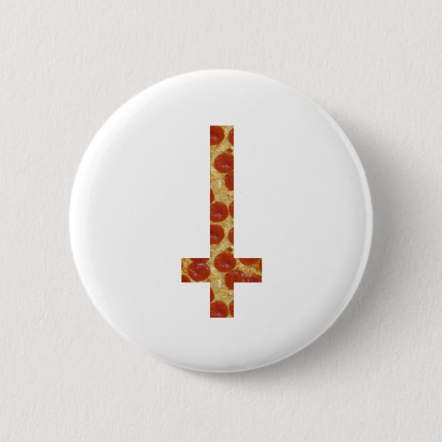 Badge Rond 5 Cm croix inversée de pizza (Devant)