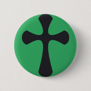 Badge Rond 5 Cm Croix minimaliste moderne Art chrétien contemporai