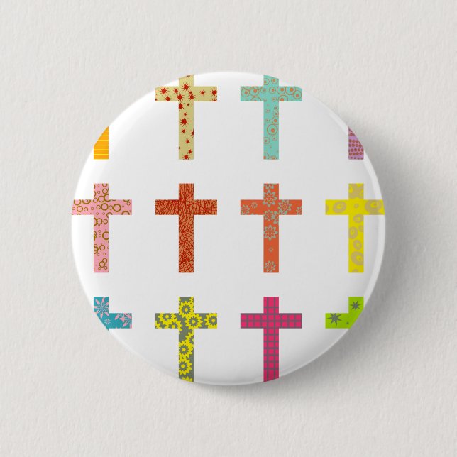 Badge Rond 5 Cm Croix modelées (Devant)