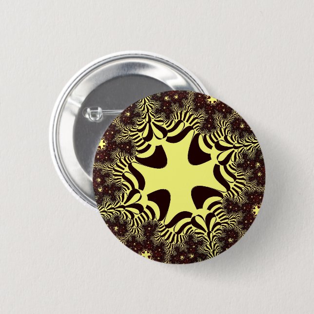 Badge Rond 5 Cm Croix noire et jaune (Devant & derrière)