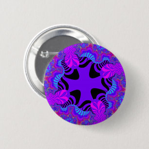 Badge Rond 5 Cm Croix noire et violette