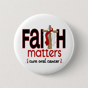 Badge Rond 5 Cm Croix orale 1 de sujets de foi de Cancer