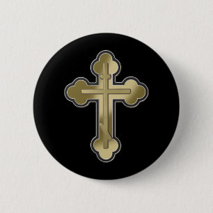 Badge Rond 5 Cm Croix orthodoxe