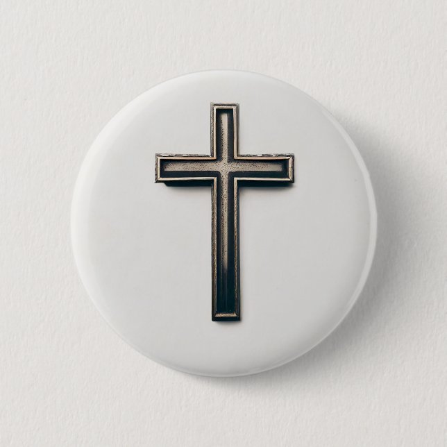 Badge Rond 5 Cm Croix religieuse (Devant)
