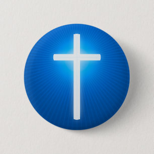 Badge Rond 5 Cm Croix religieuse   Christian