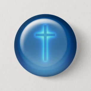 Badge Rond 5 Cm Croix religieuse   Christian