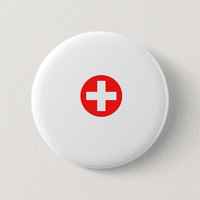 BADGE ROND 5 CM CROIX ROUGE (Devant)