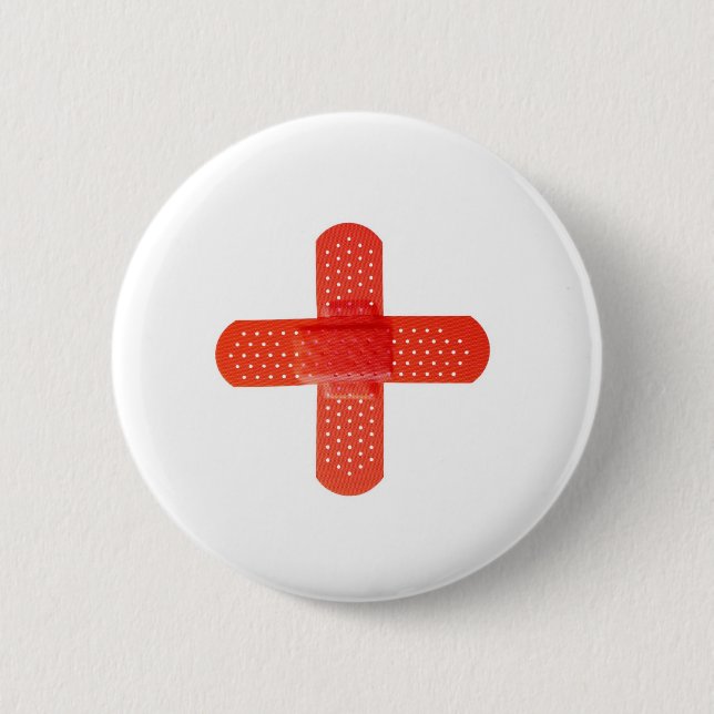 Badge Rond 5 Cm Croix-Rouge (Devant)