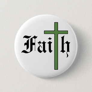 Badge Rond 5 Cm Croix Sainte de foi
