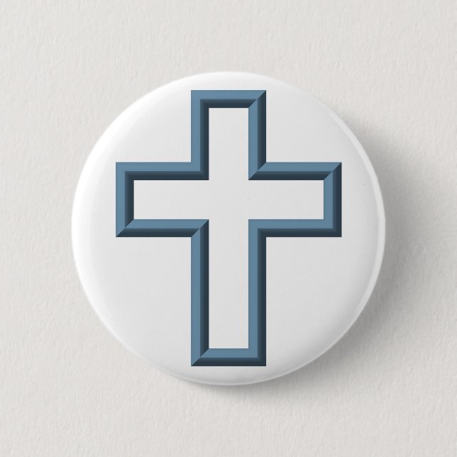 Badge Rond 5 Cm Croix vide (Devant)