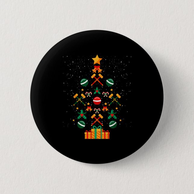 Badge Rond 5 Cm Croquet Christmas Tree Xmas  (Devant)