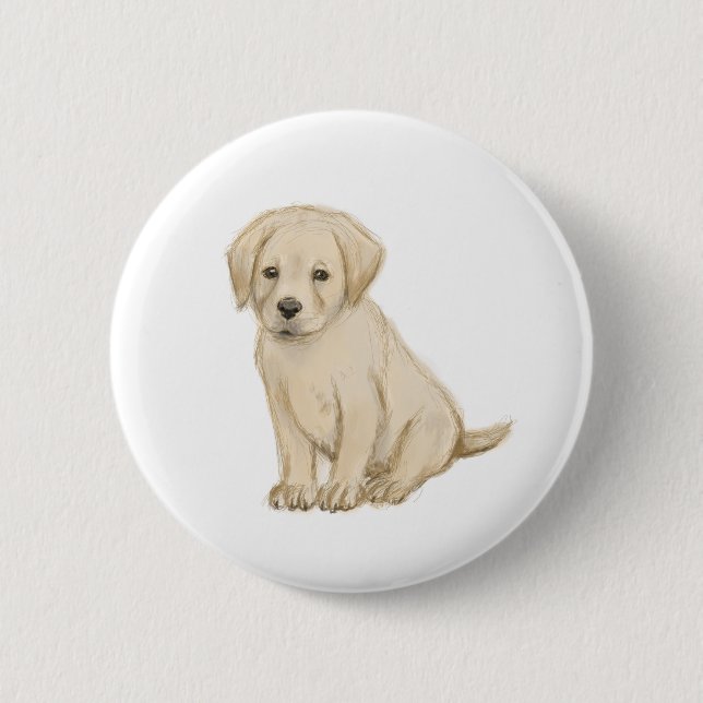 Badge Rond 5 Cm Croquis adorable du labrador (Devant)