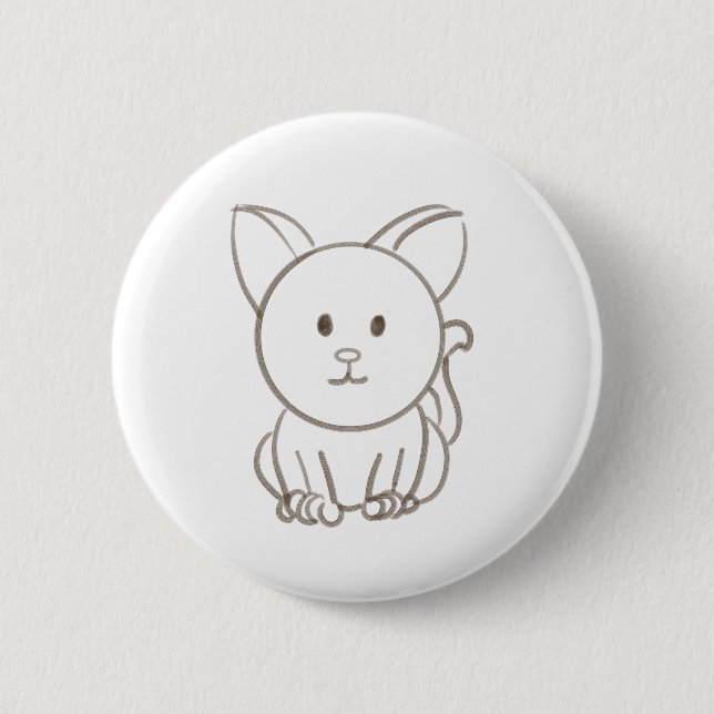 Badge Rond 5 Cm Croquis adorable pour chat (Devant)