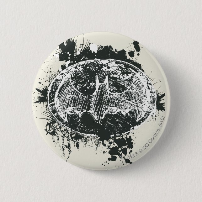 Badge Rond 5 Cm Croquis Batman Grunge Splatter (Devant)