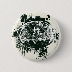 Badge Rond 5 Cm Croquis Batman Grunge Splatter