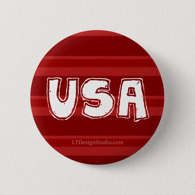 Badge Rond 5 Cm Croquis des Etats-Unis - bouton rouge (Devant)