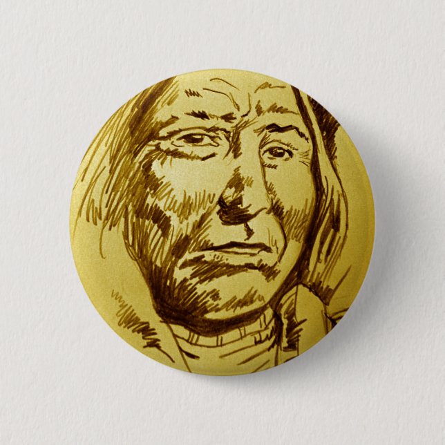 Badge Rond 5 Cm Croquis en chef indien (Devant)