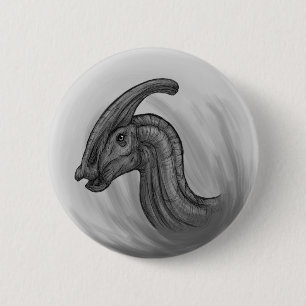 Badge Rond 5 Cm Croquis Parasaurolophus