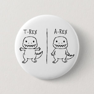 Badge Rond 5 Cm Croquis T-Rex T-Pose