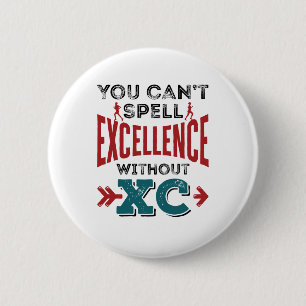 Badge Rond 5 Cm Cross Country Running Funny Excellence XC
