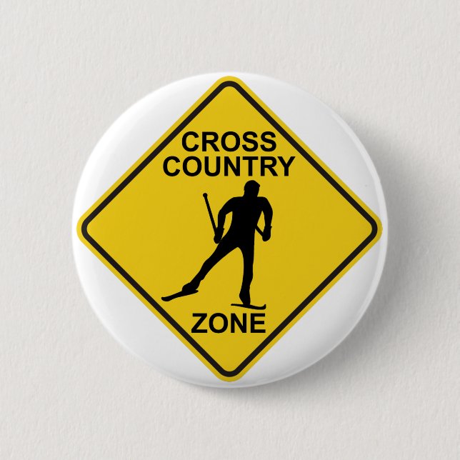 Badge Rond 5 Cm Cross Country Ski Zone (Devant)