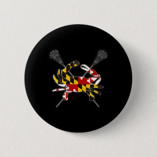 Badge Rond 5 Cm Crosse de crabe du Maryland Bâton croisé Md Drapea