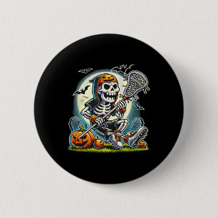 Badge Rond 5 Cm Crosse de squelette d'Halloween