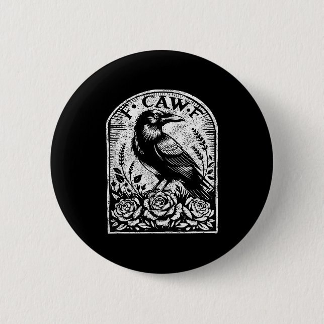 Badge Rond 5 Cm Crow Raven F Caw F  (Devant)