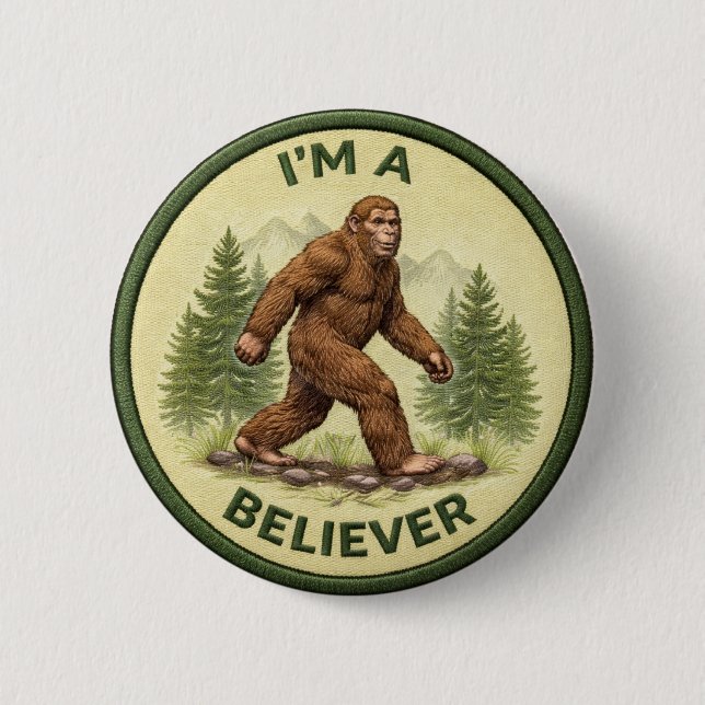 Badge Rond 5 Cm Croyant en Bigfoot (Devant)