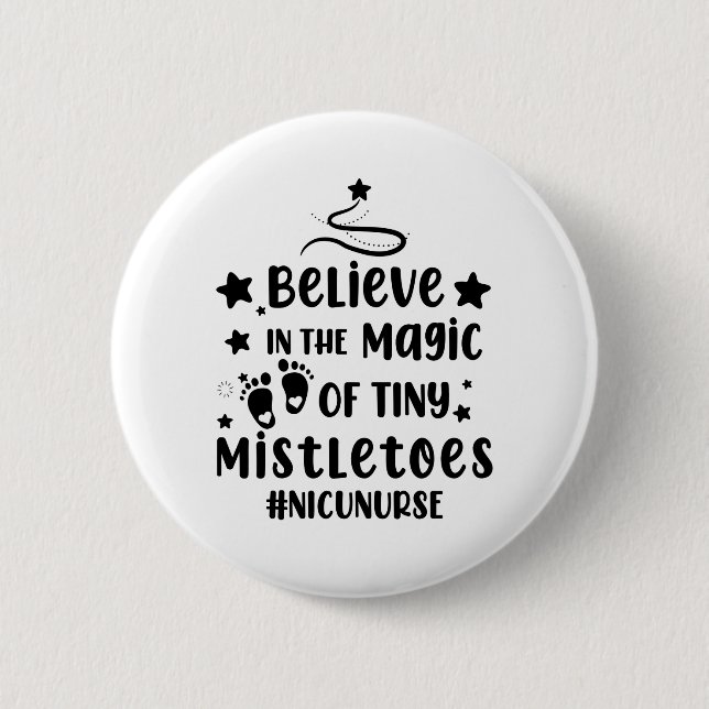 Badge Rond 5 Cm Croyez En La Magie Des Minuscules Mistletoes Nicu  (Devant)