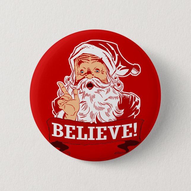 Badge Rond 5 Cm Croyez en père noël (Devant)